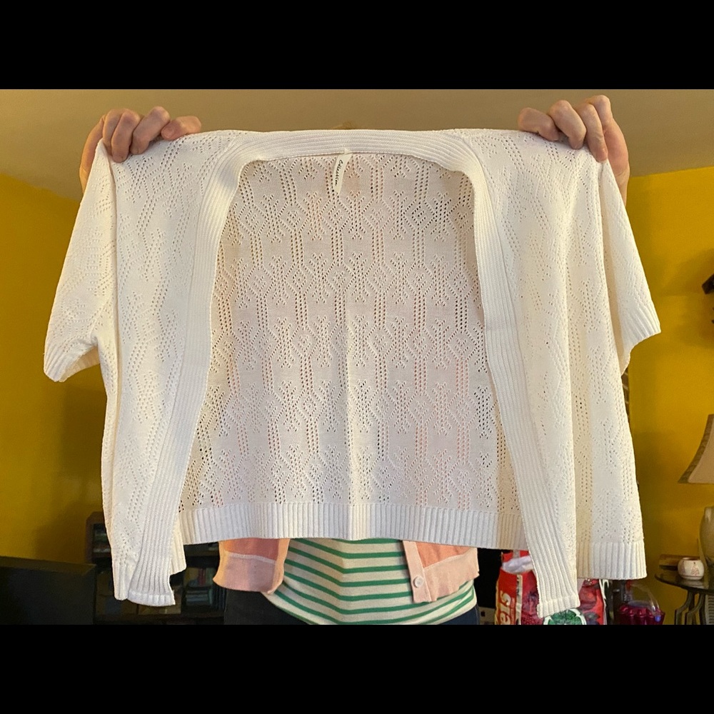 NY Collection. Petite XL White Shrug